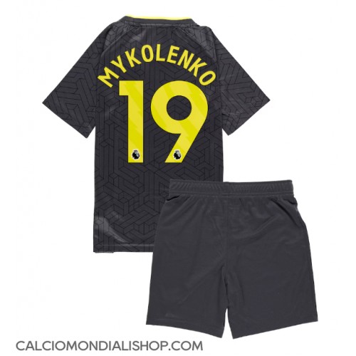 Maglie da calcio Everton Vitaliy Mykolenko #19 Seconda Maglia Bambino 2024-25 Manica Corta (+ Pantaloni corti)